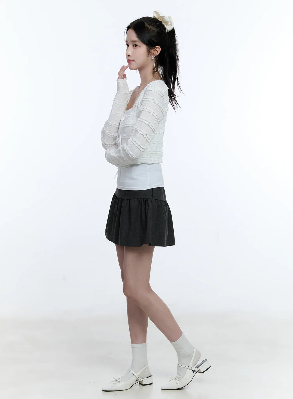 Pleated Flare Mini Skirt CG514