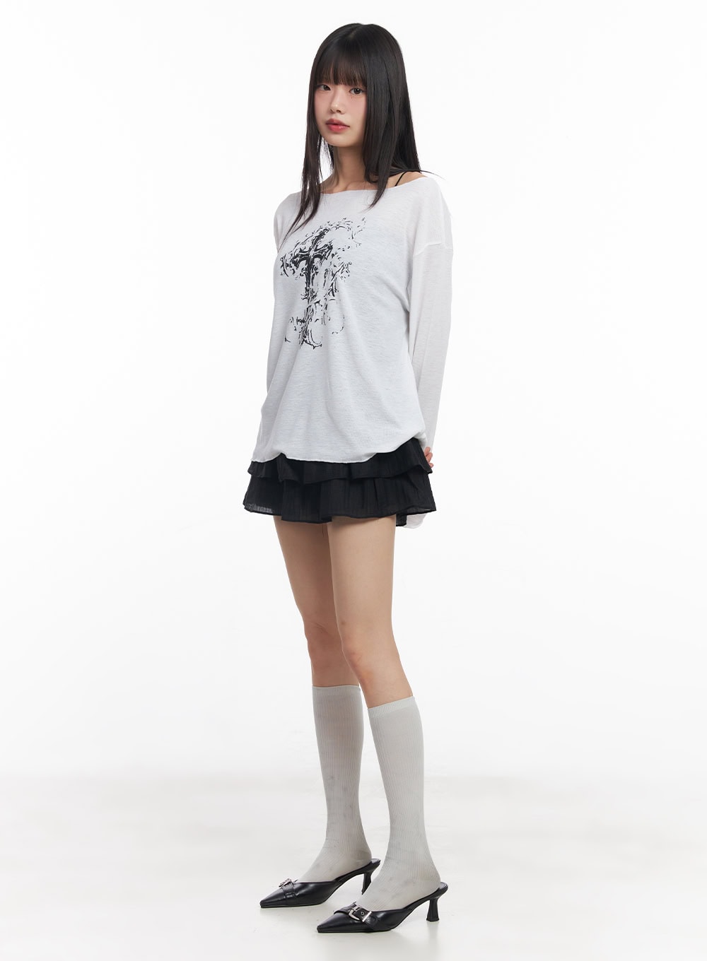 Dreamy Semi-Sheer Graphic Long Sleeve CY514