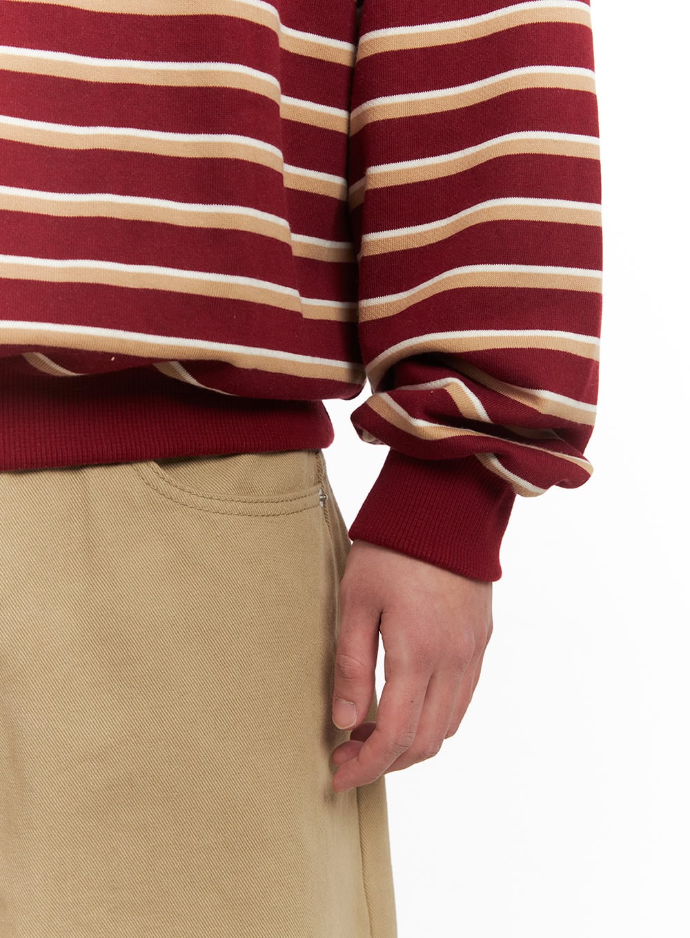 Men's Striped Collared Sweatshirt IM514