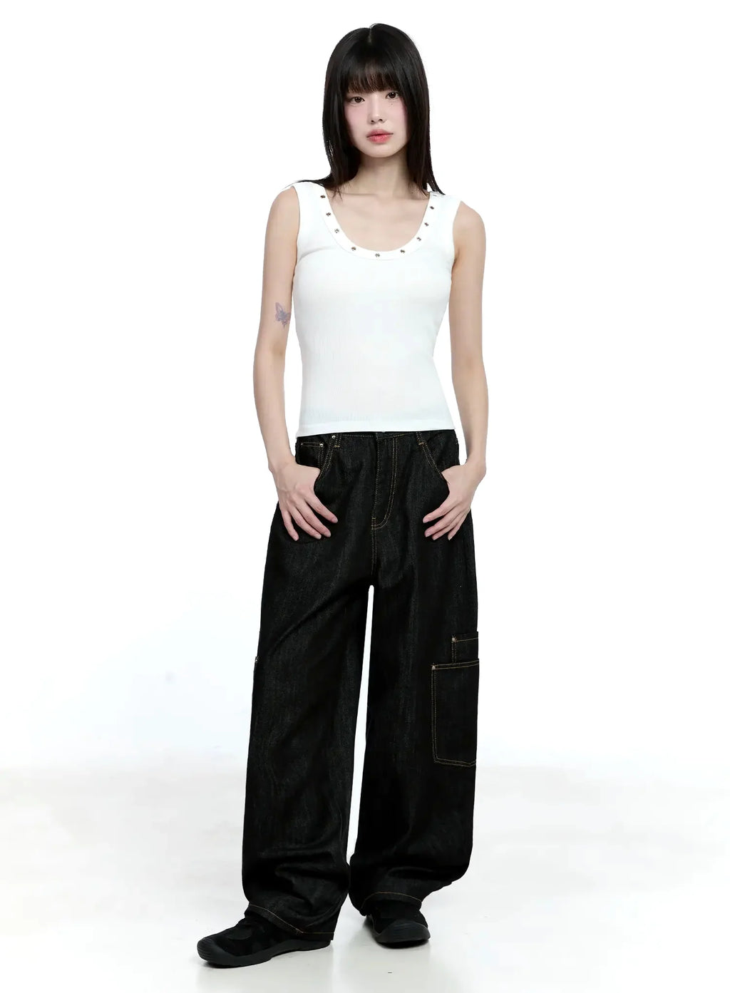 Edgy Eyelet Tank Top IG508