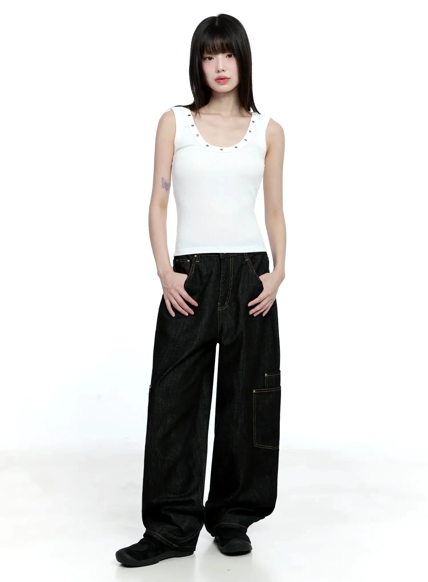 Edgy Eyelet Tank Top IG508