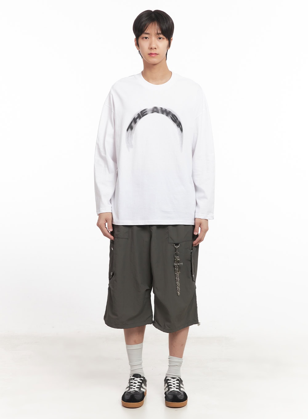 Men's Graphic Cotton Long Sleeve Shirt IA510