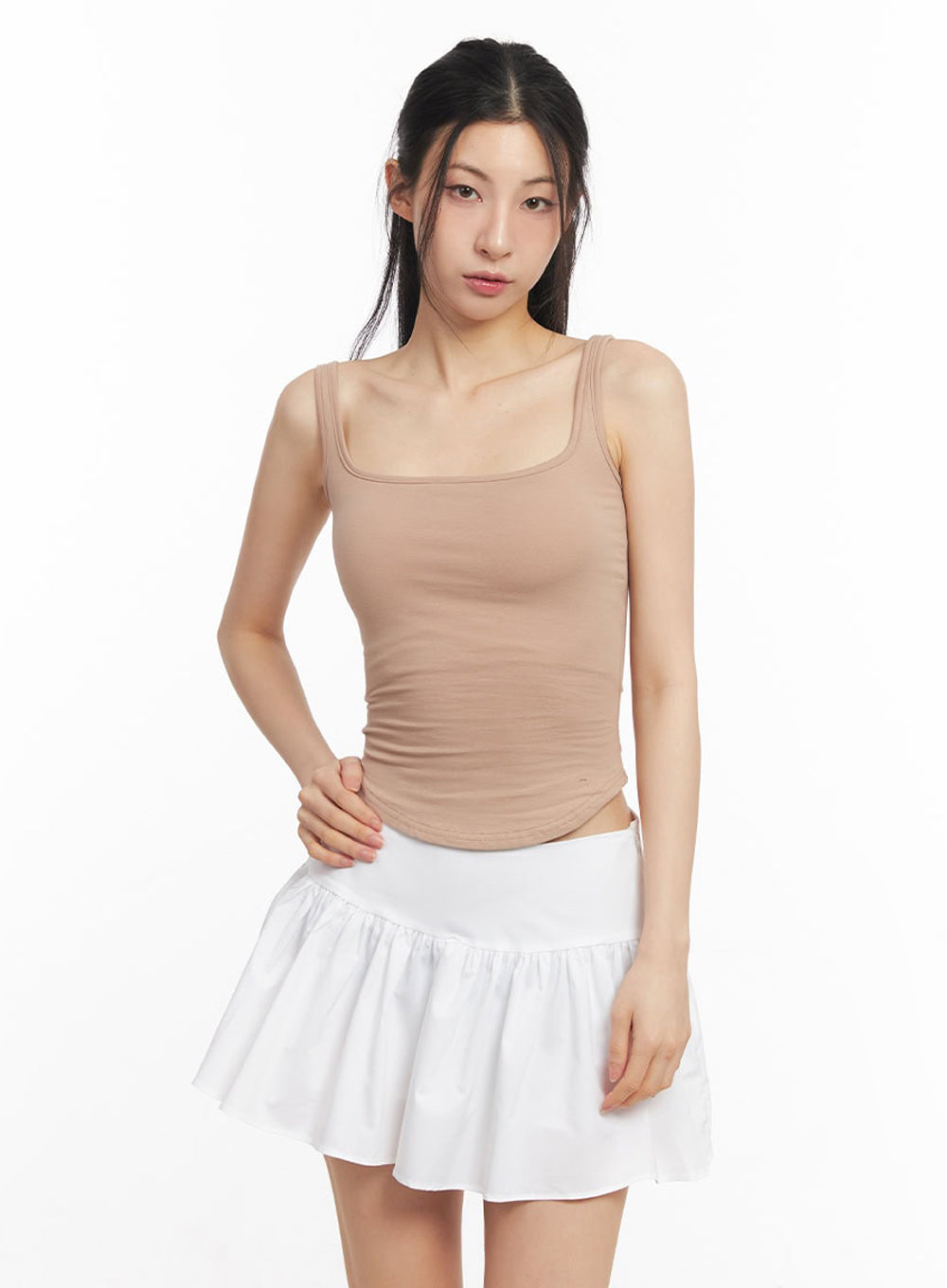 Cotton Square-Neck Tank Top IU504