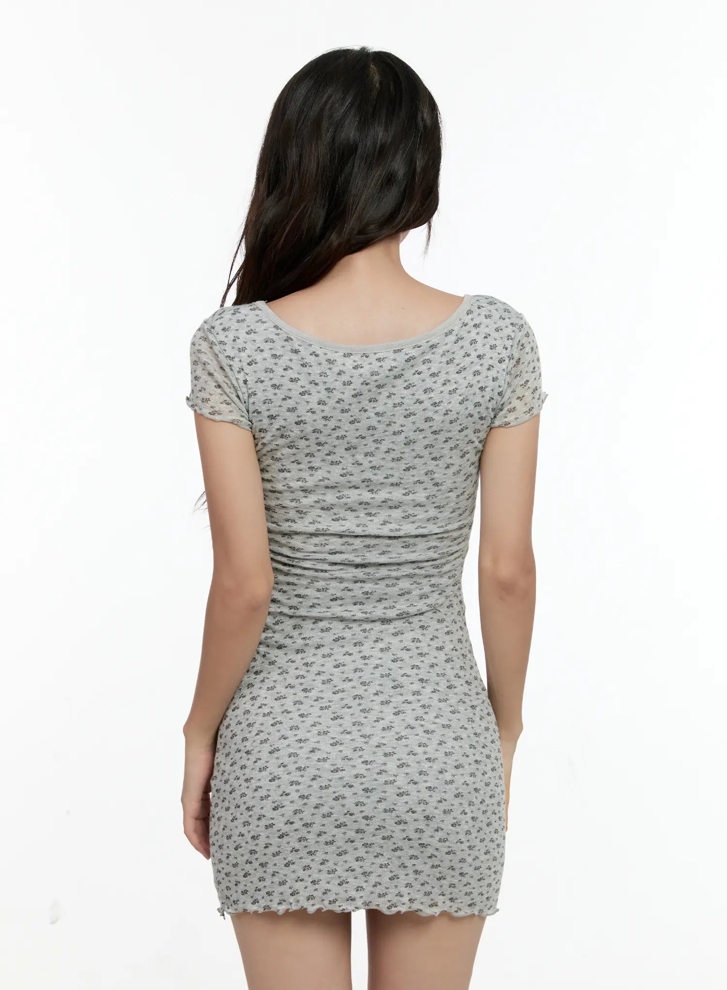 Scoop-Neck Floral Dress CL531