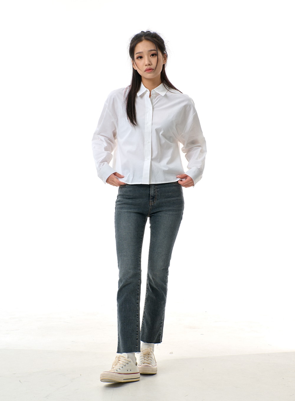 Cropped Button Shirt BJ313
