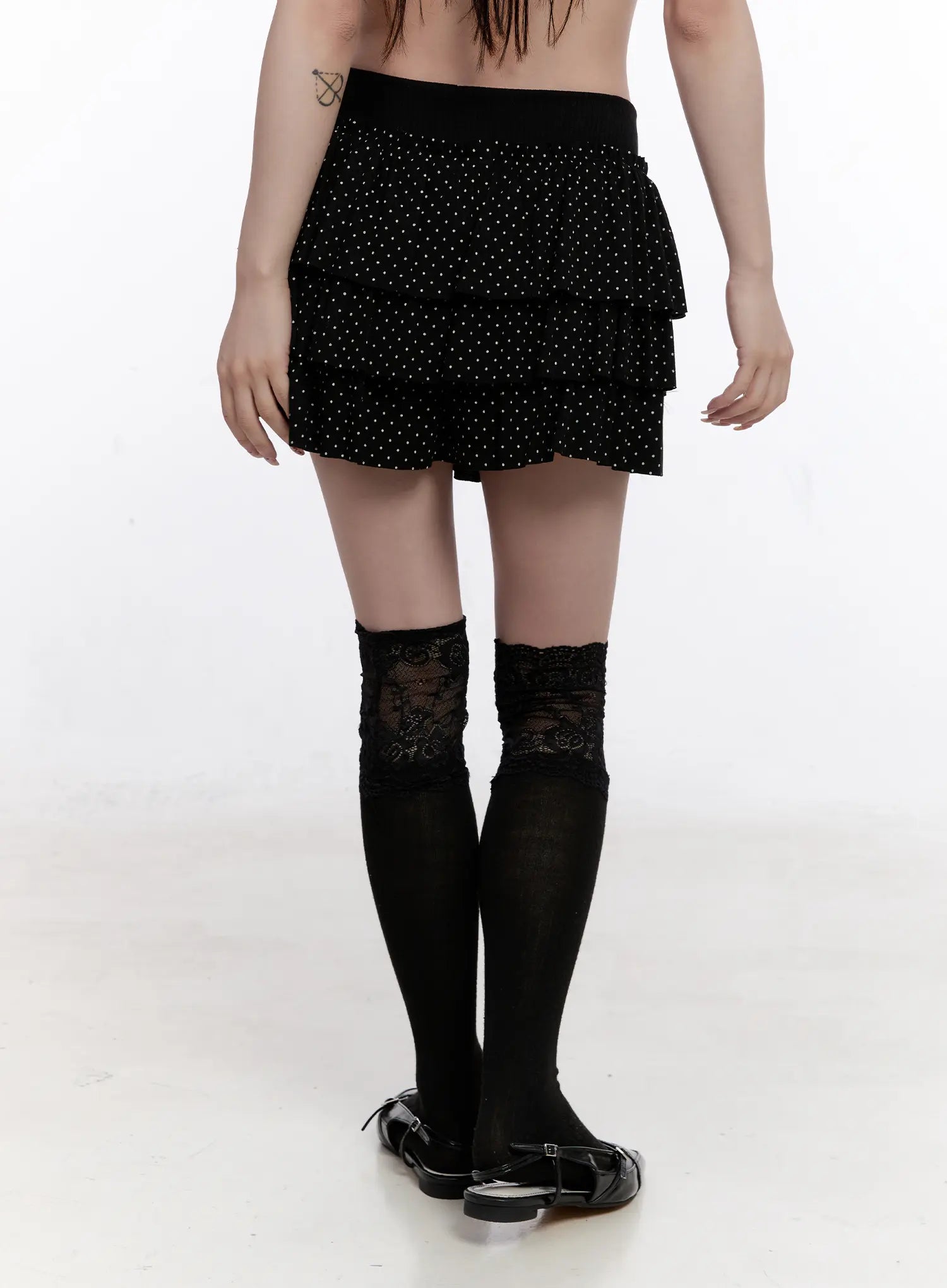 Polka Dot Tiered Mini Skirt CS530