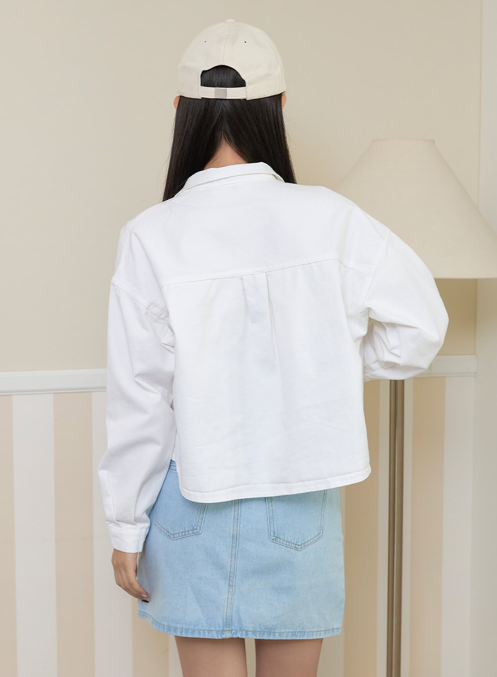 Cotton Collar Crop Jacket OY424