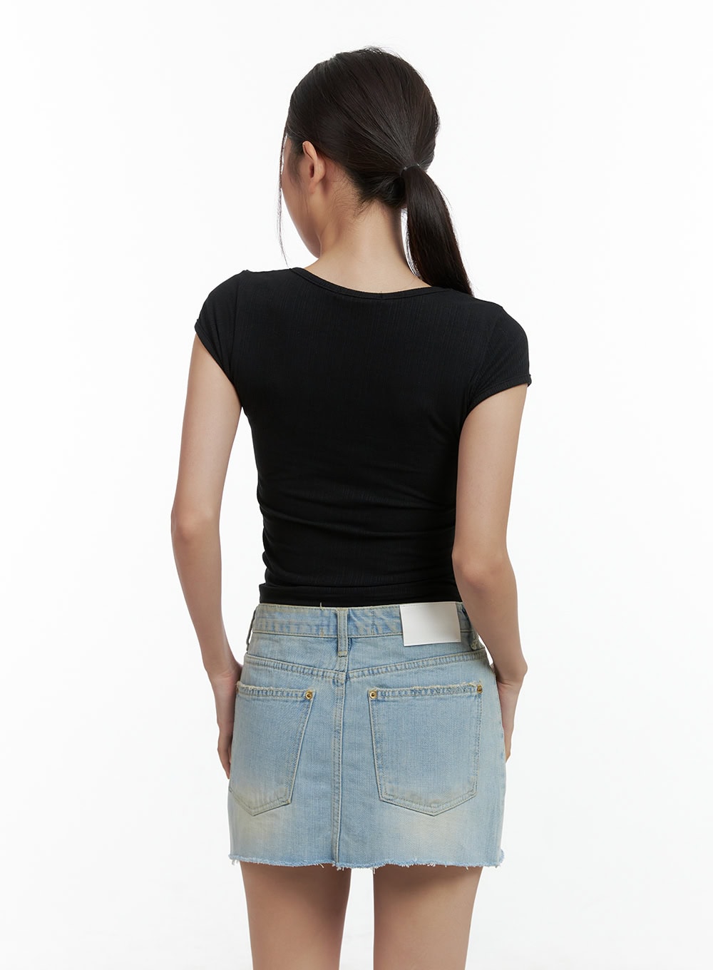 Ribbon Shirred Crop Top CL417