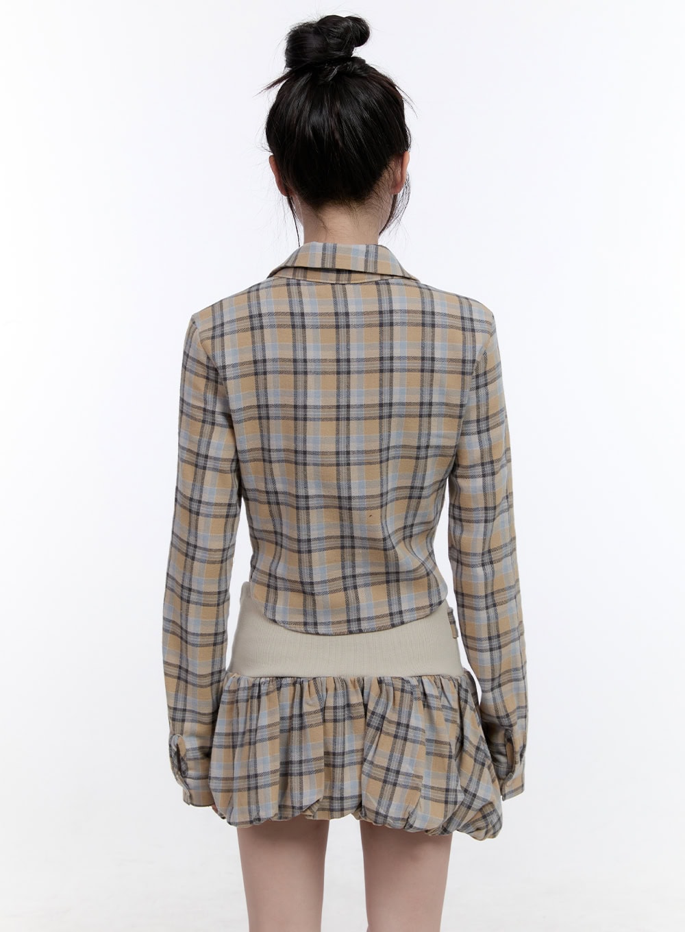 Shirred Crop Check Shirt CO418