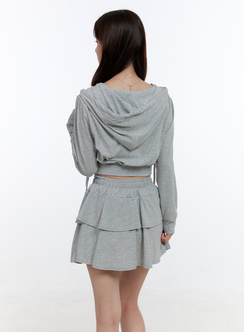 Cropped Zip-Up Hoodie OO407