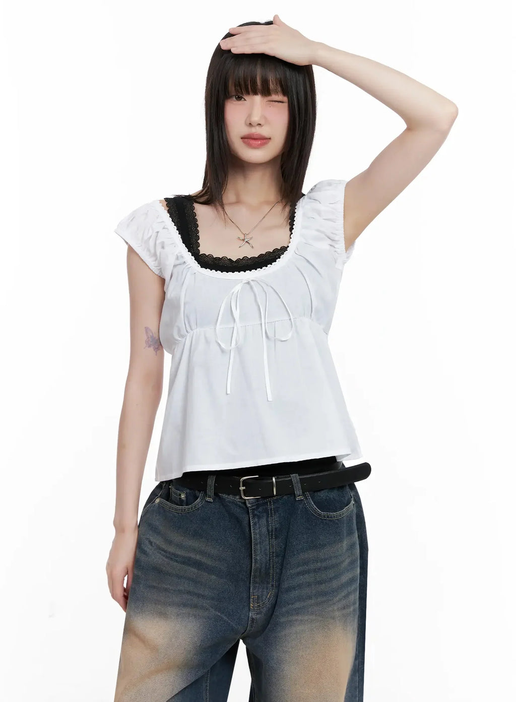 Lace Detail Blouse IL531