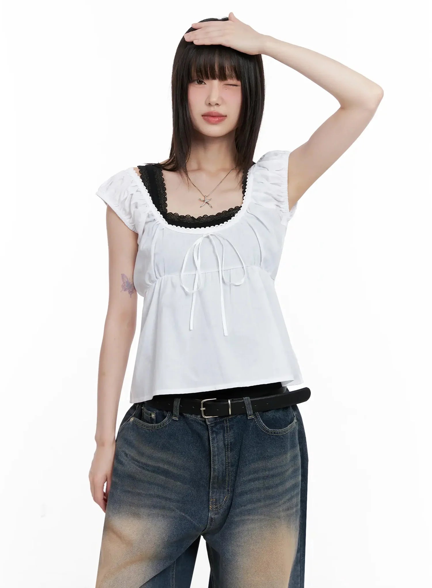 Lace Detail Blouse IL531