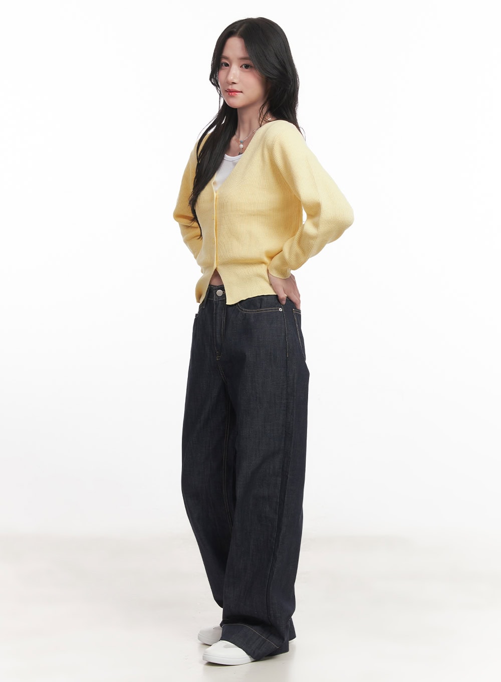 V-Neck Cropped Cardigan CA510