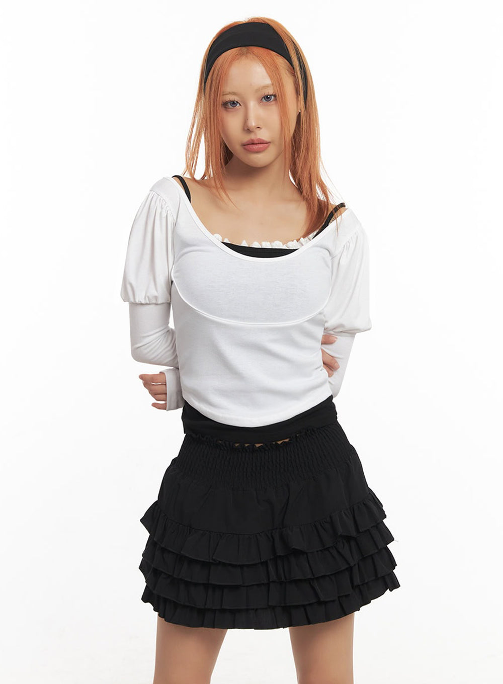 Puff-Sleeve Long Sleeve Top IA515