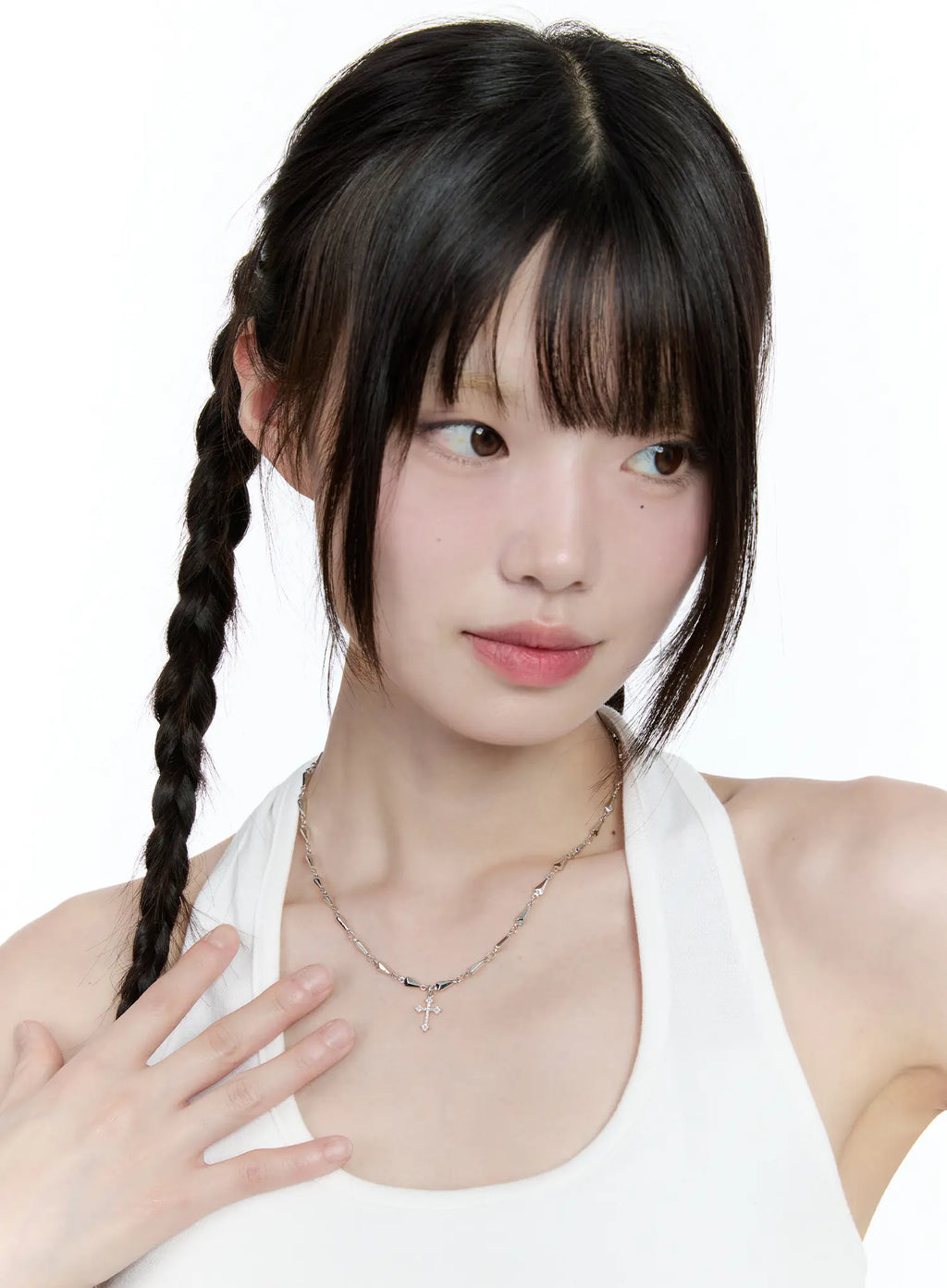 Triangle Chain Cross Pendant Necklace CG511