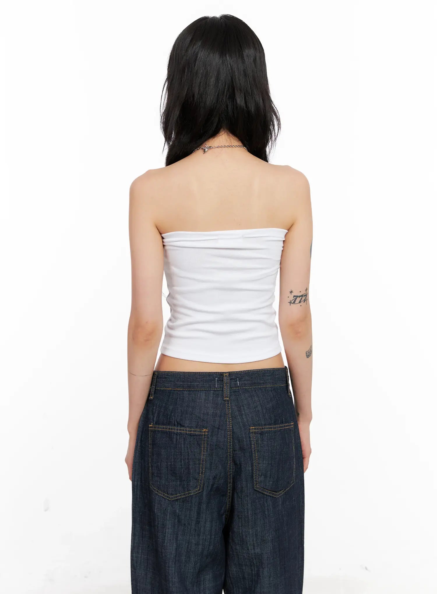 Ribbon-Tie Tube Top CL528