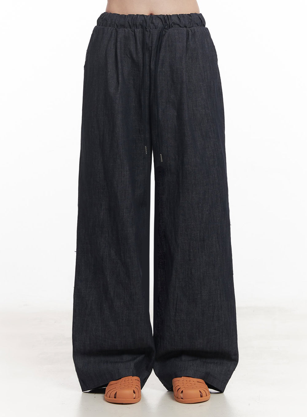 Cotton Denim Wide-Leg Pants IY509