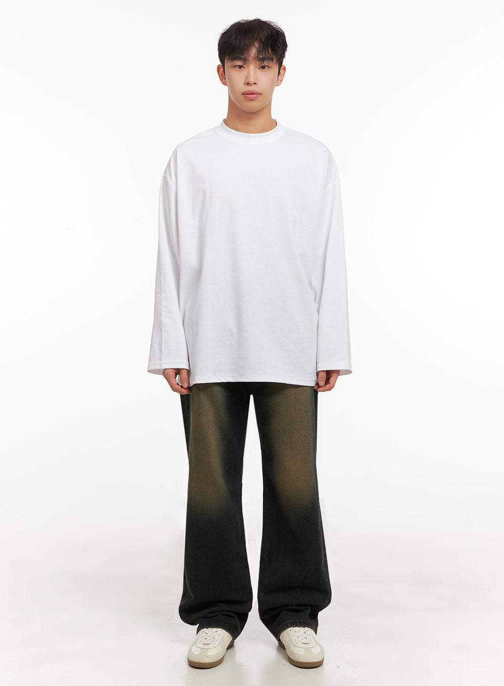 Men's Washed Vintage Wide-Fit Denim Jeans ID427