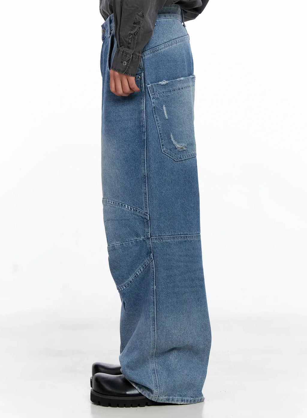 Men's Wide-Leg Biker Jeans IS510