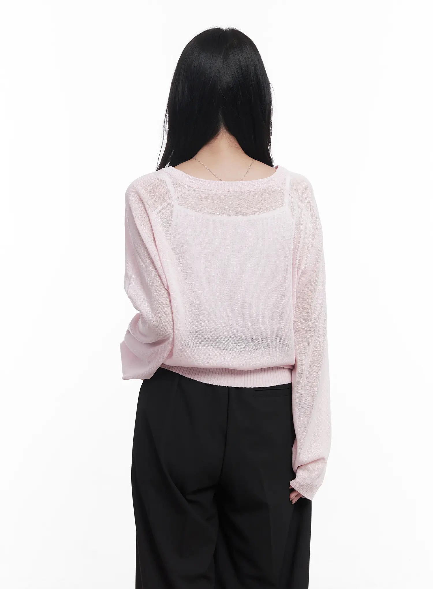 Sheer V-Neck Sweater CU523