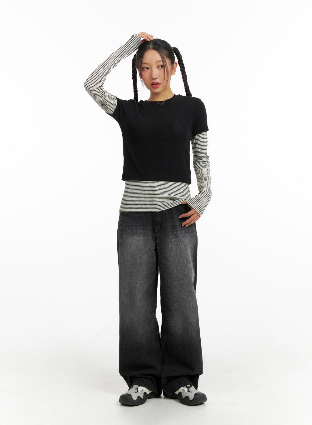 Washed Wide Leg Jeans IM405