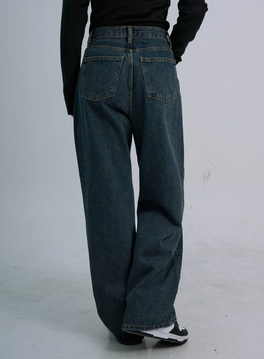 Retro Stitching Wide Denim Pants CO21