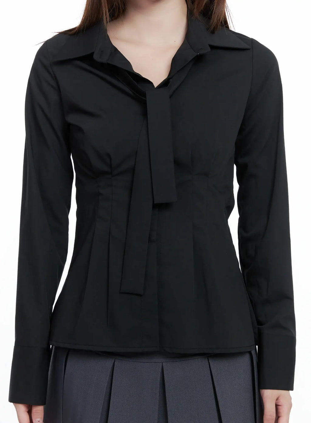 Elegant Front-Tie Blouse CS501