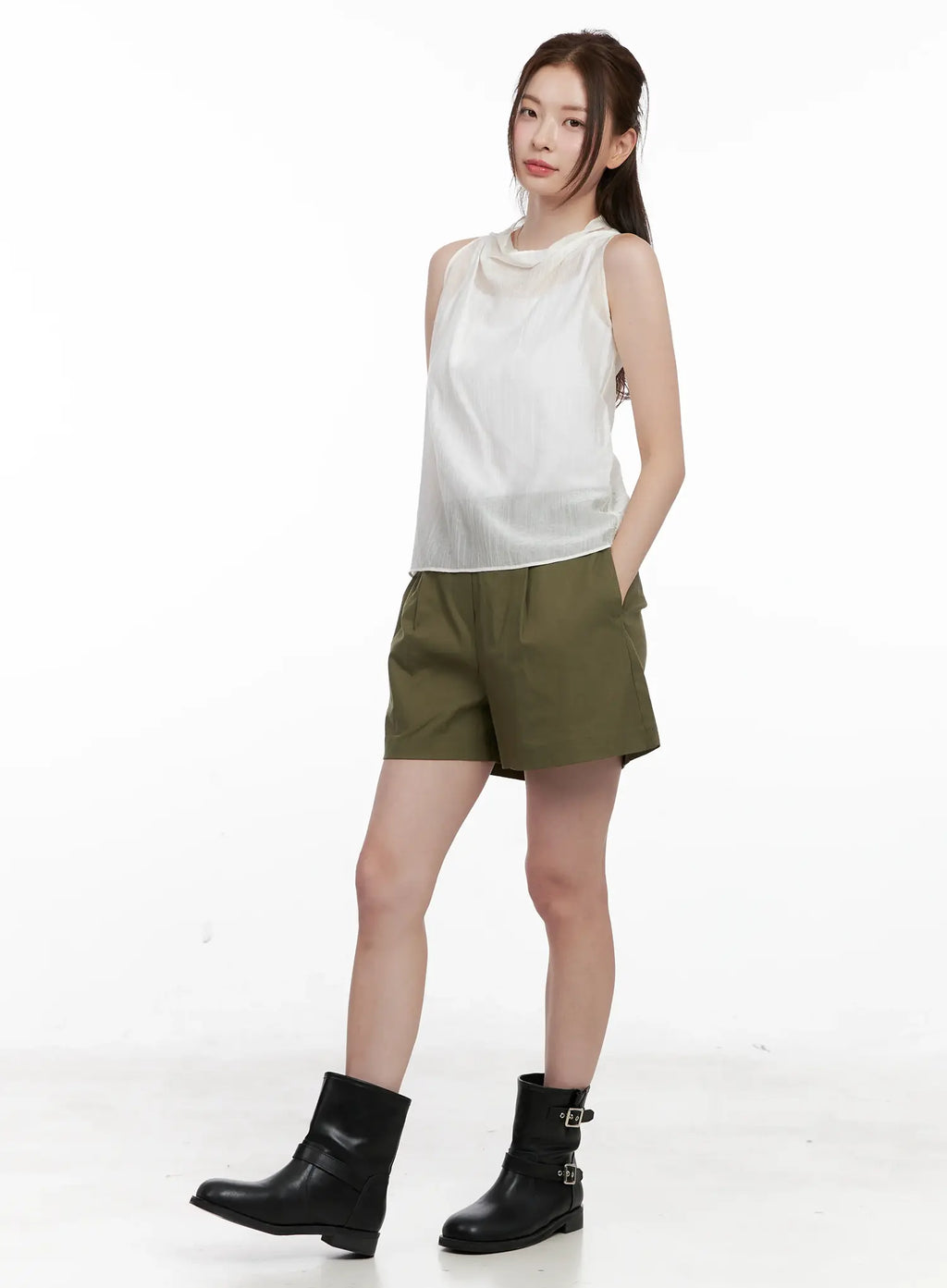 Casual Linen-Blend Shorts CL523