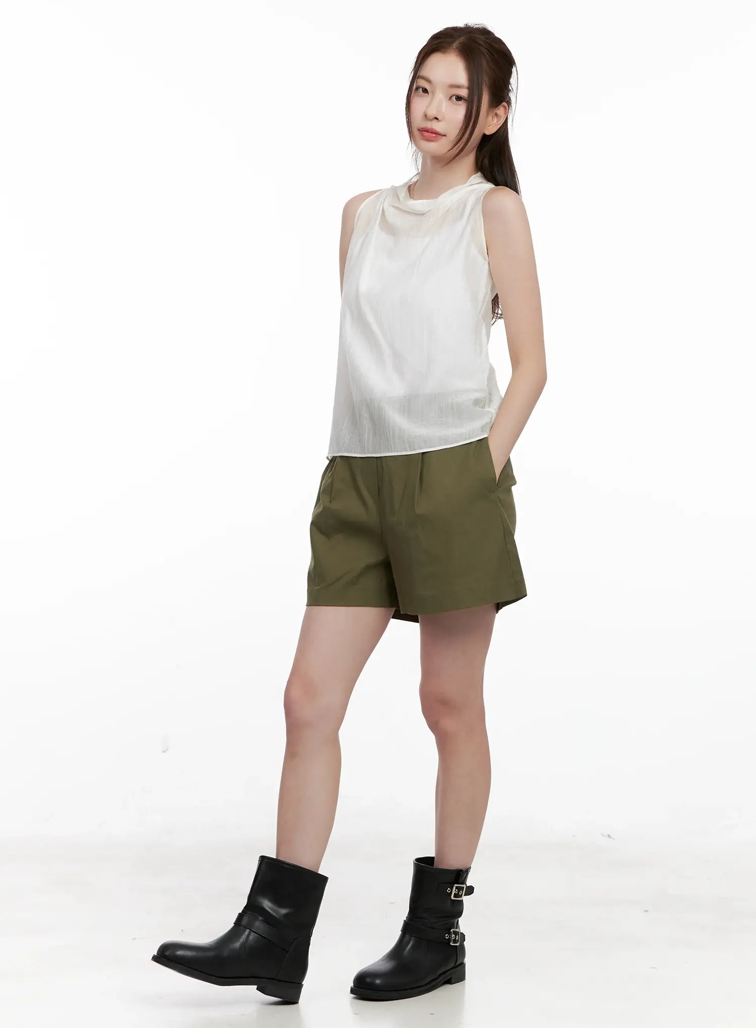 Casual Linen-Blend Shorts CL523