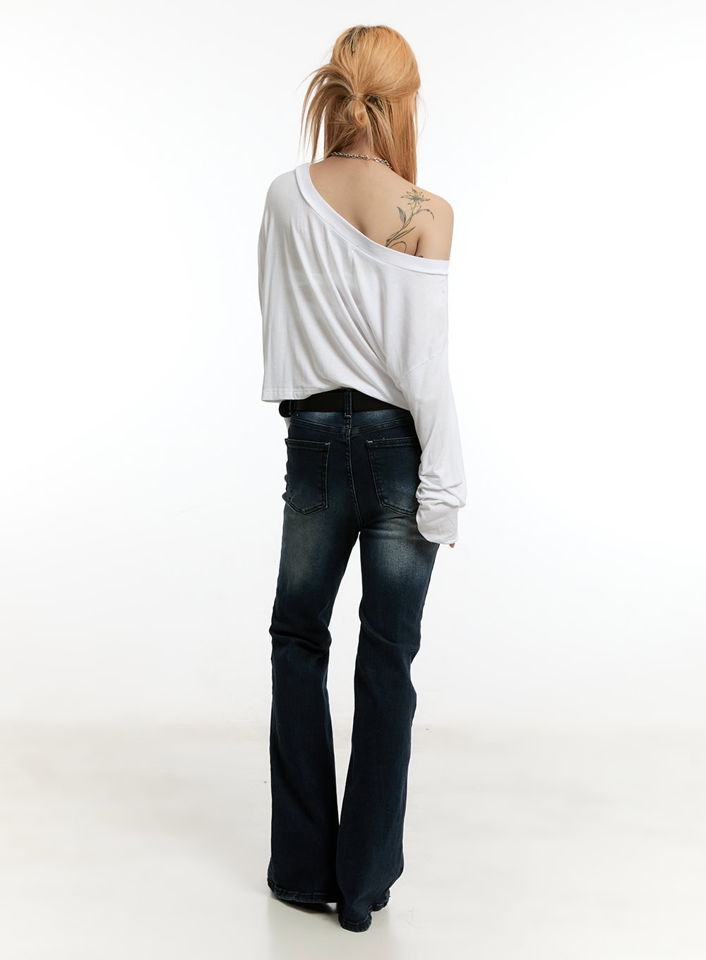 One-Shoulder Long-Sleeve Crop Top CY501