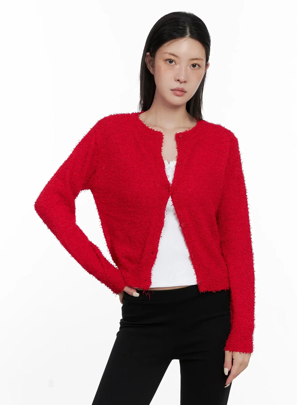 Textured Knit Cardigan IS508