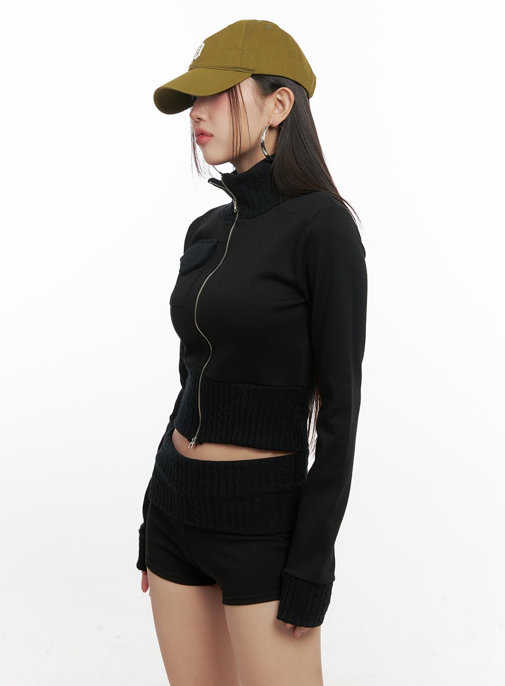 Crop Length Rayon Knit Cardigan CN415