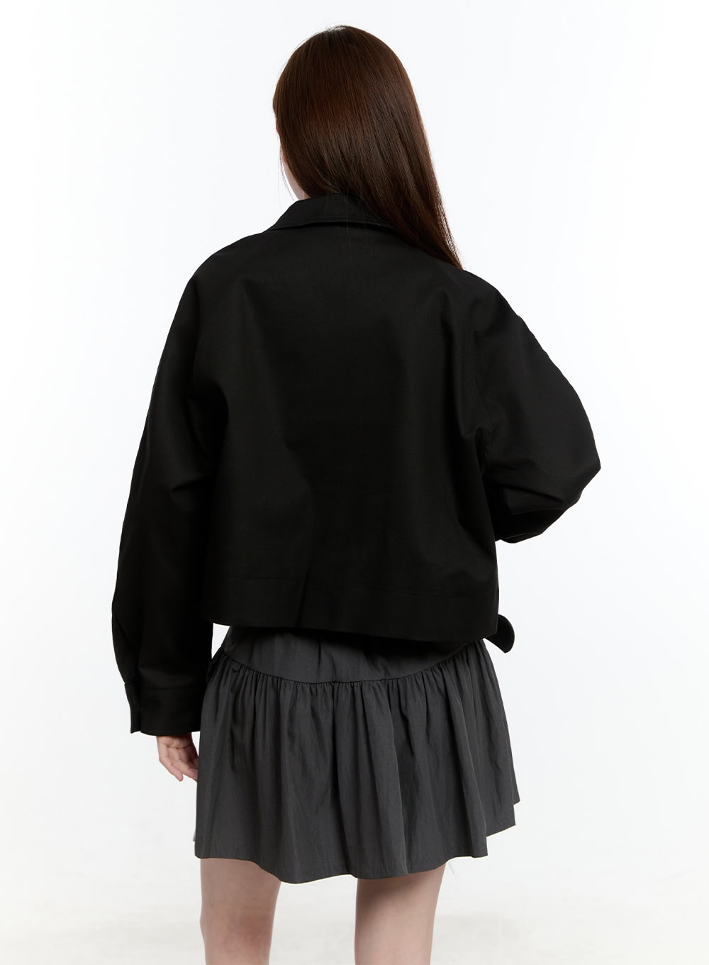 Zip-Up Collared Cropped Jacket CM521