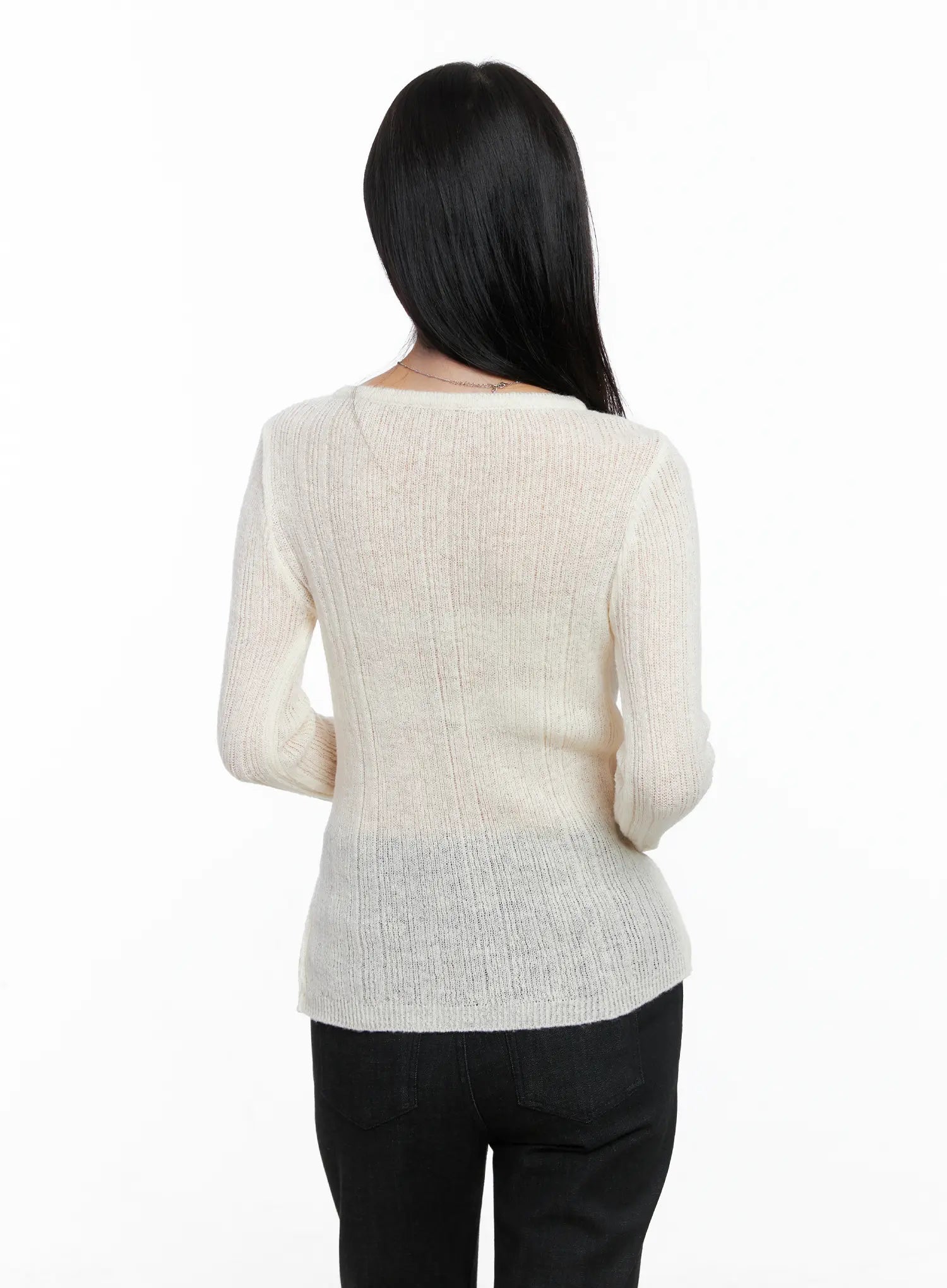 Side Cut Slim Long Sleeve top CS523