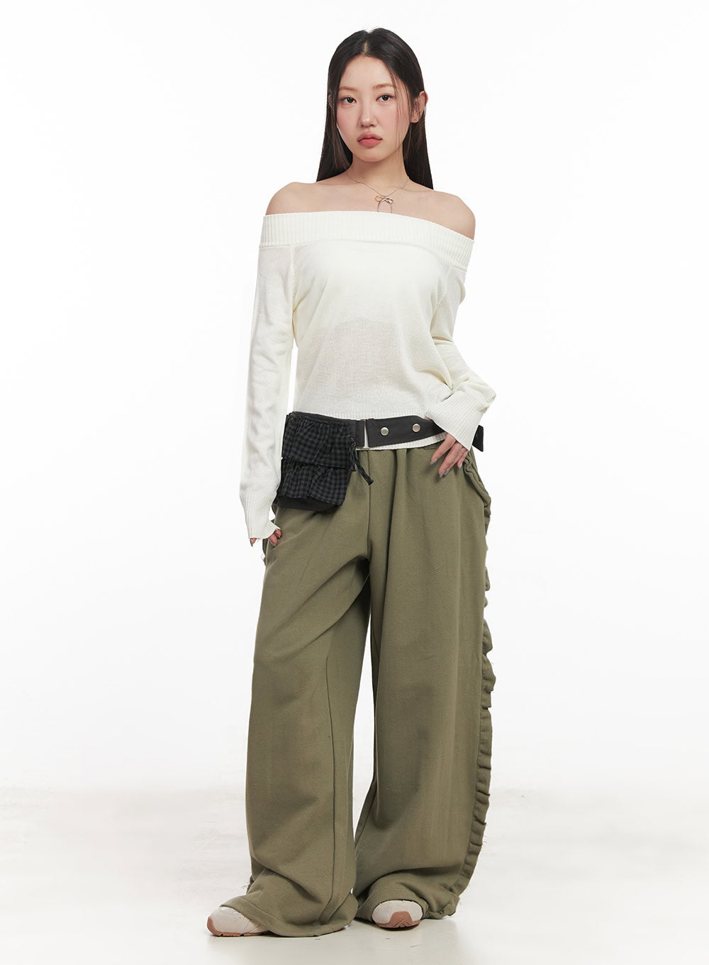 Frill Wide-Leg Sweatpants IM525