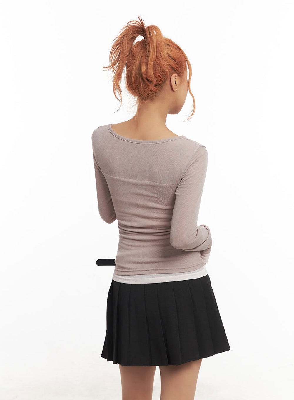 Henley Layered Long Sleeve Top IA515