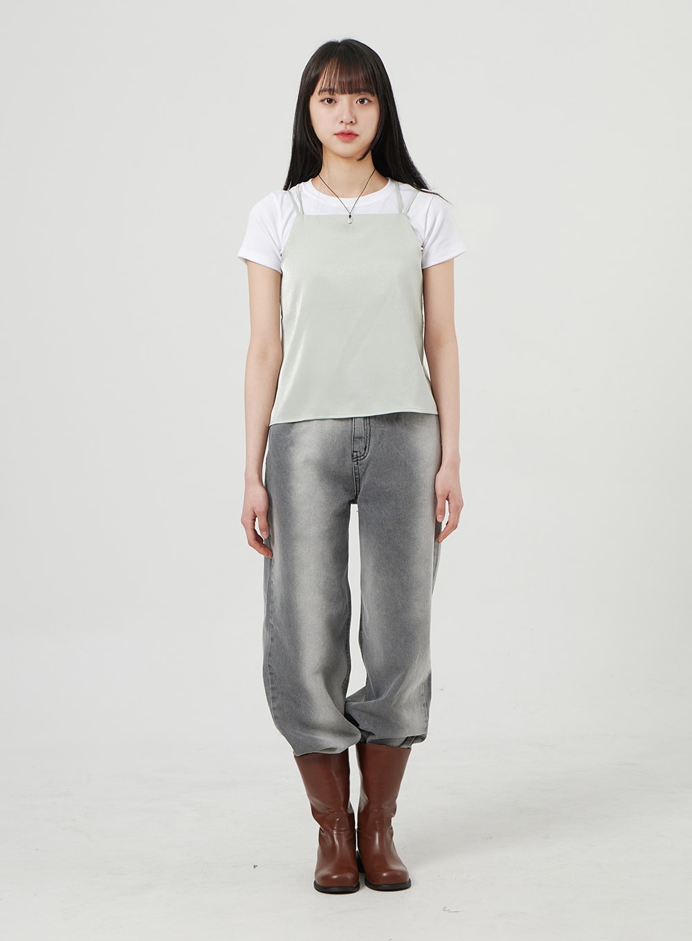 Satin Sleeveless Top OF327