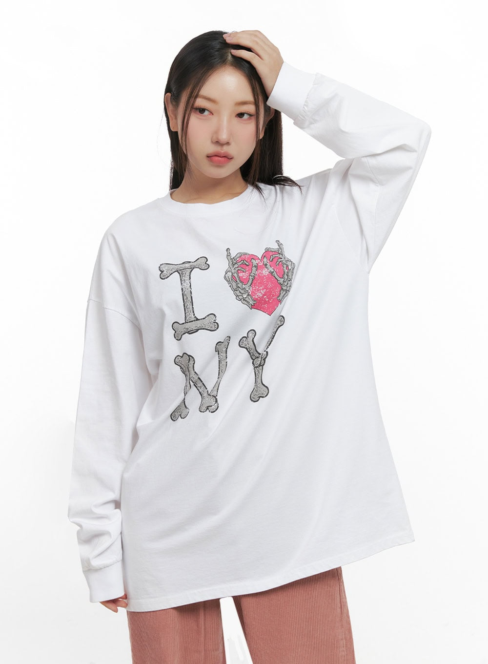 Cotton Graphic Oversize Cardigan IN415