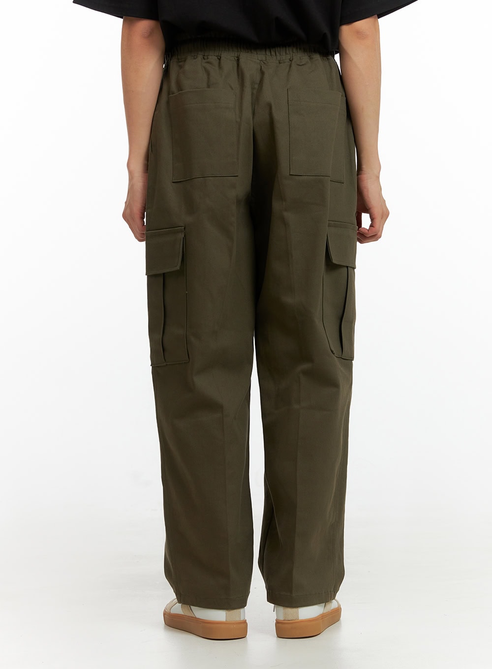 Men's Solid Cargo Pants (Dark Green) IU412