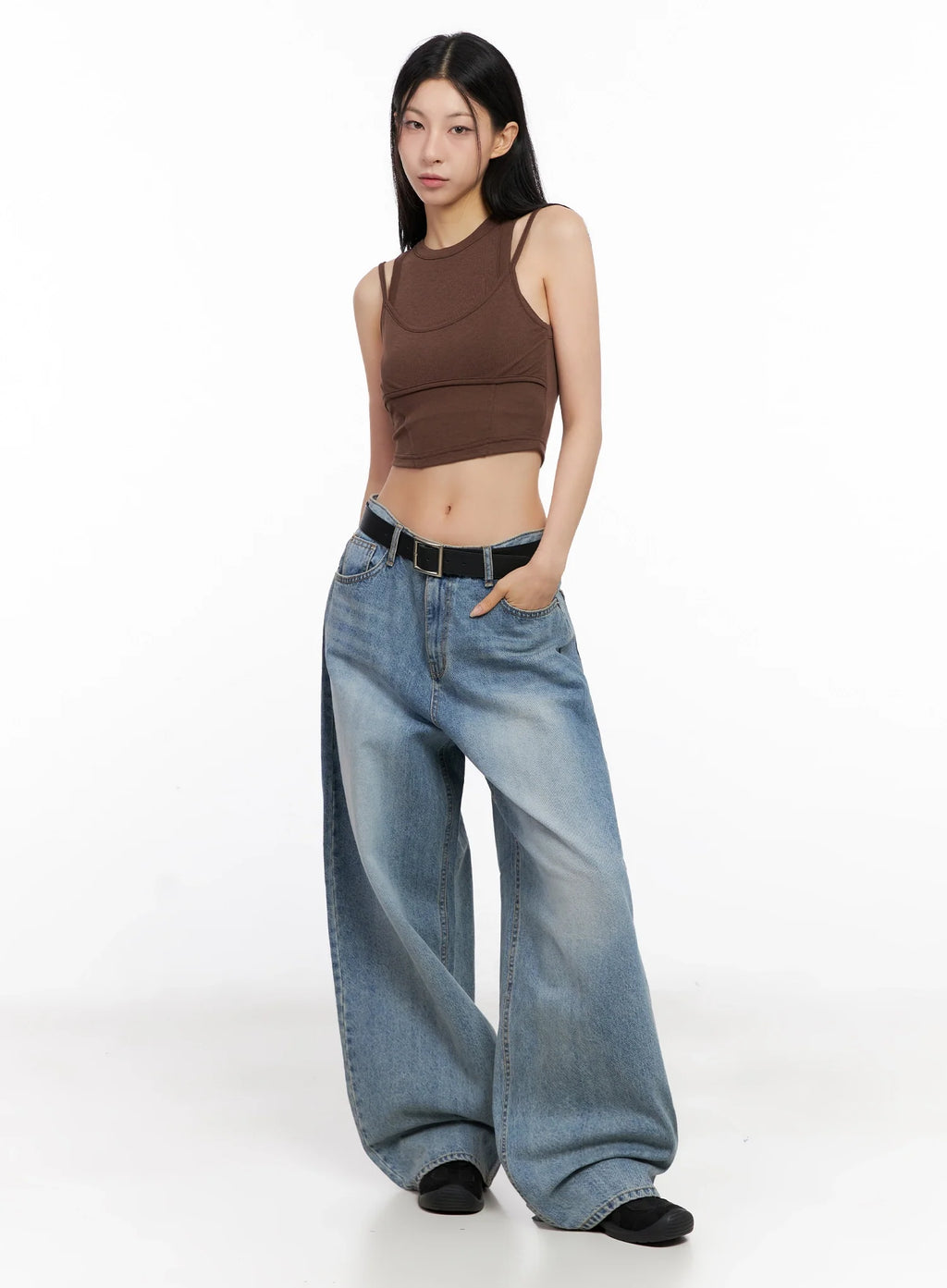 Seojin Washed Wide-Leg Jeans IG508