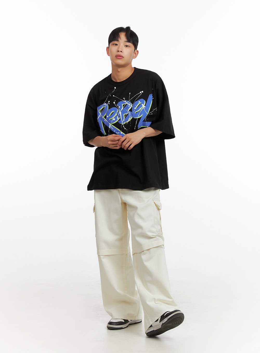 Men's Rebel Oversized Graphic T-Shirt IU412
