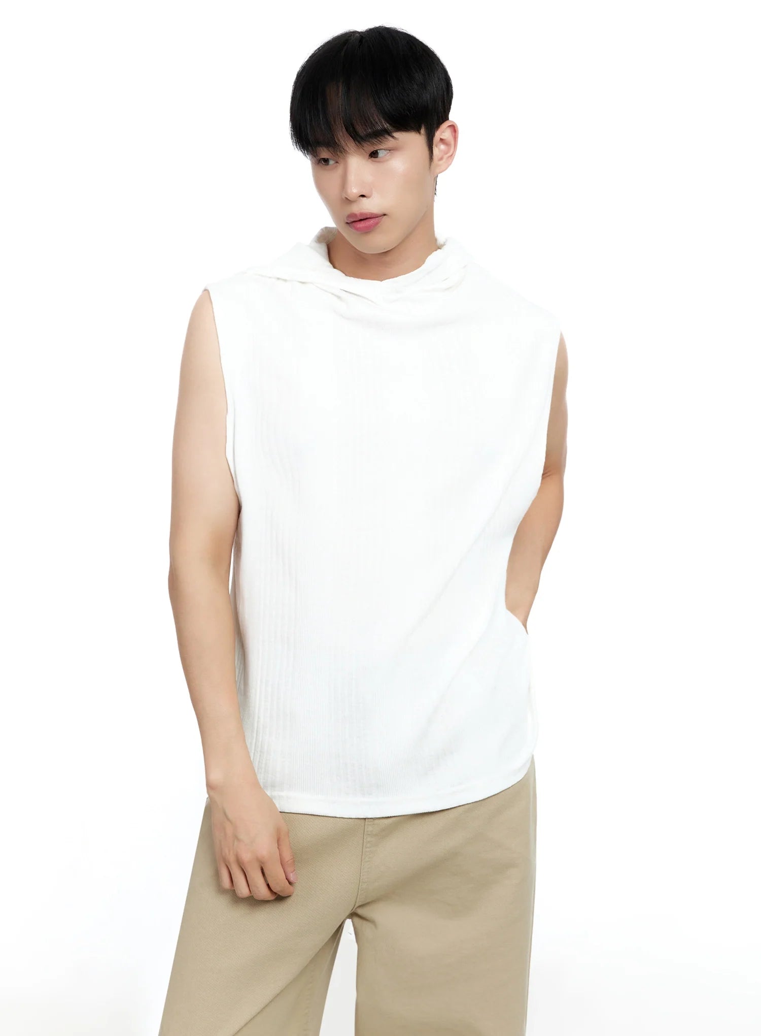 Men's Knit Tank Hoodie IG520