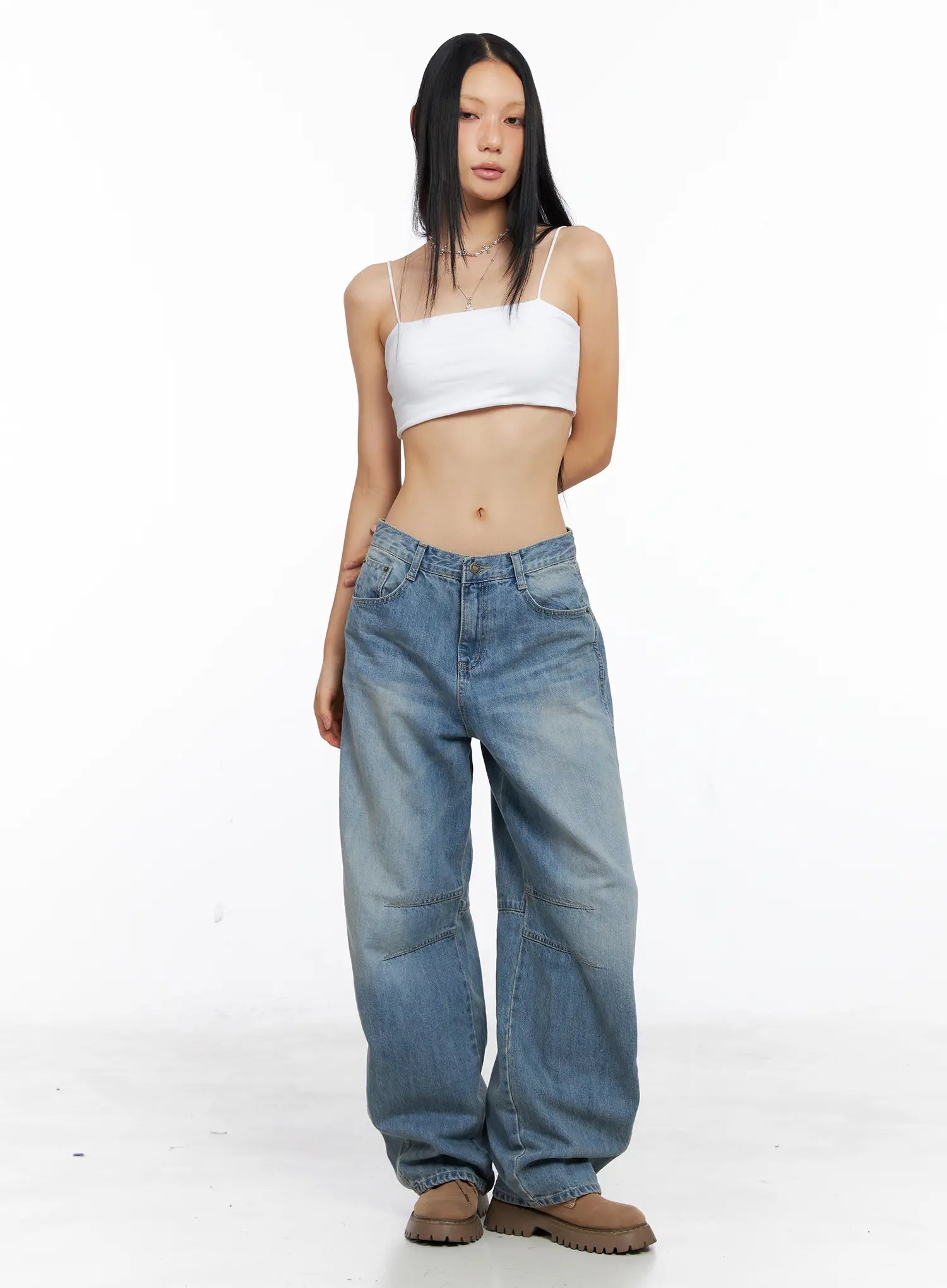 Essential Spaghetti Strap Crop Top CS511