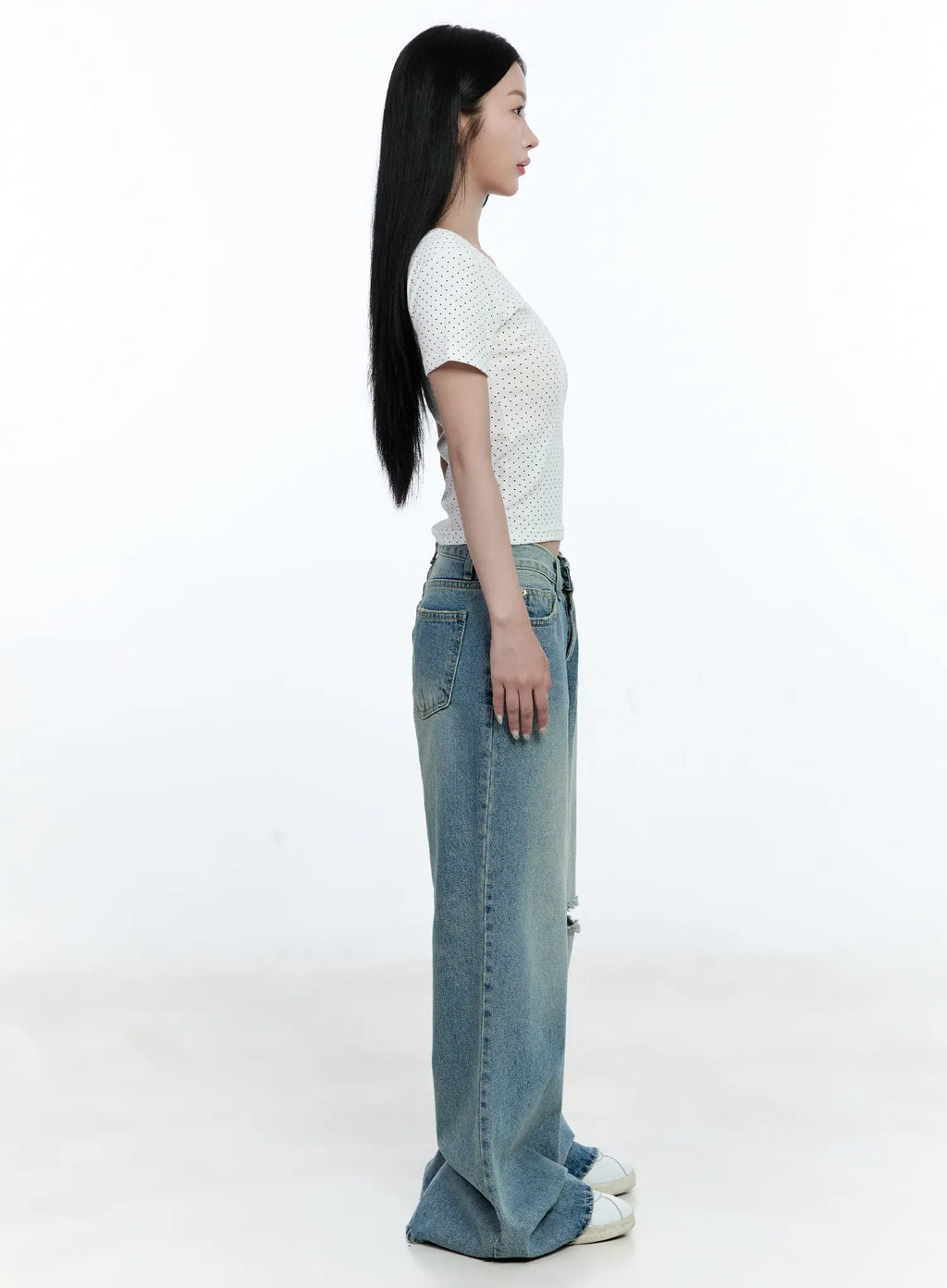 Mazie Distressed Wide-Leg Flare Jeans CG512