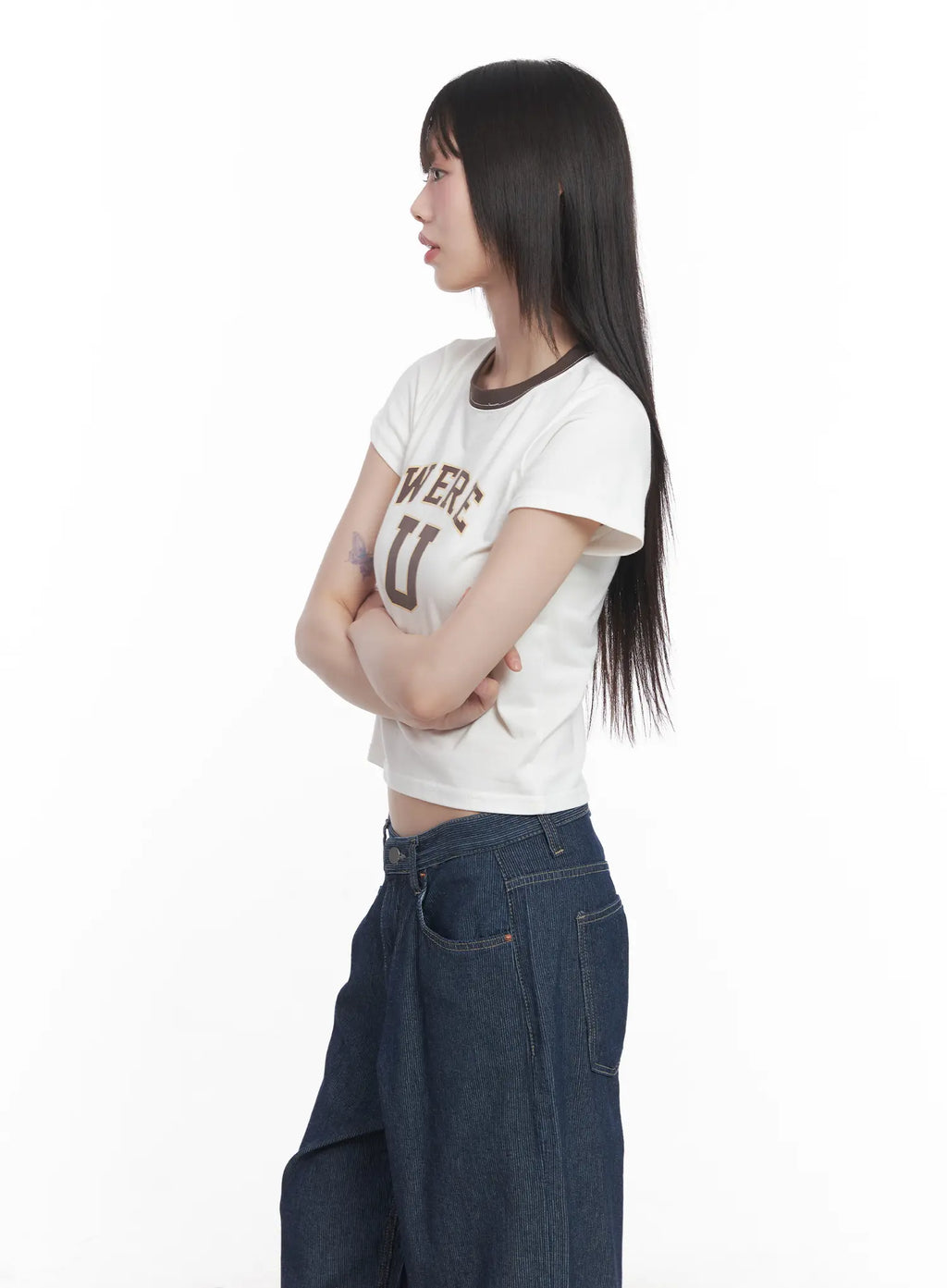 Graphic Two-Tone Crop Tee CU518