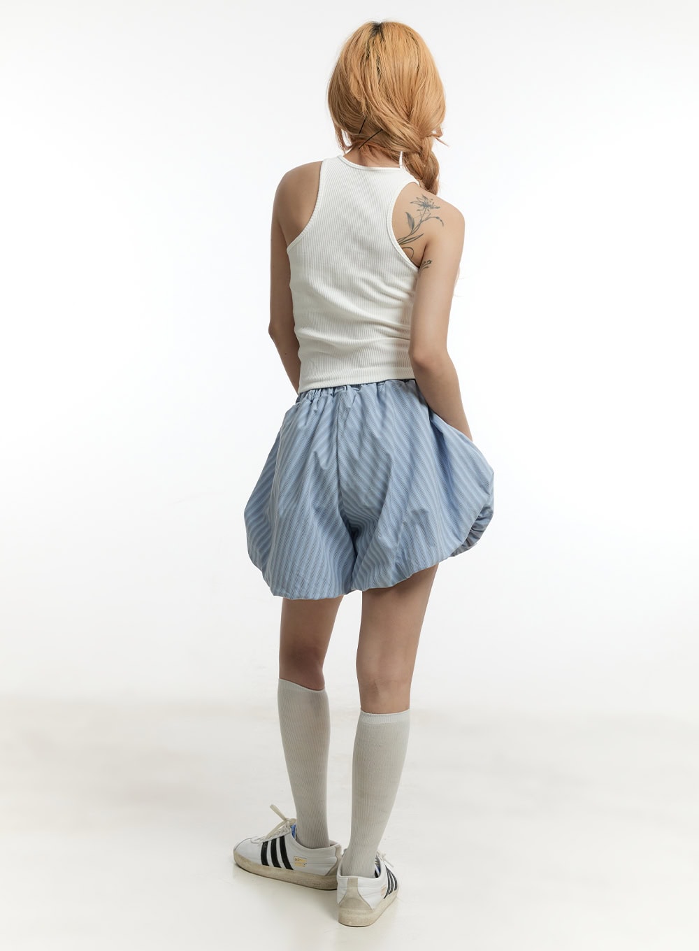 Slim-Fit Ribbed Cropped Tank Top CY505