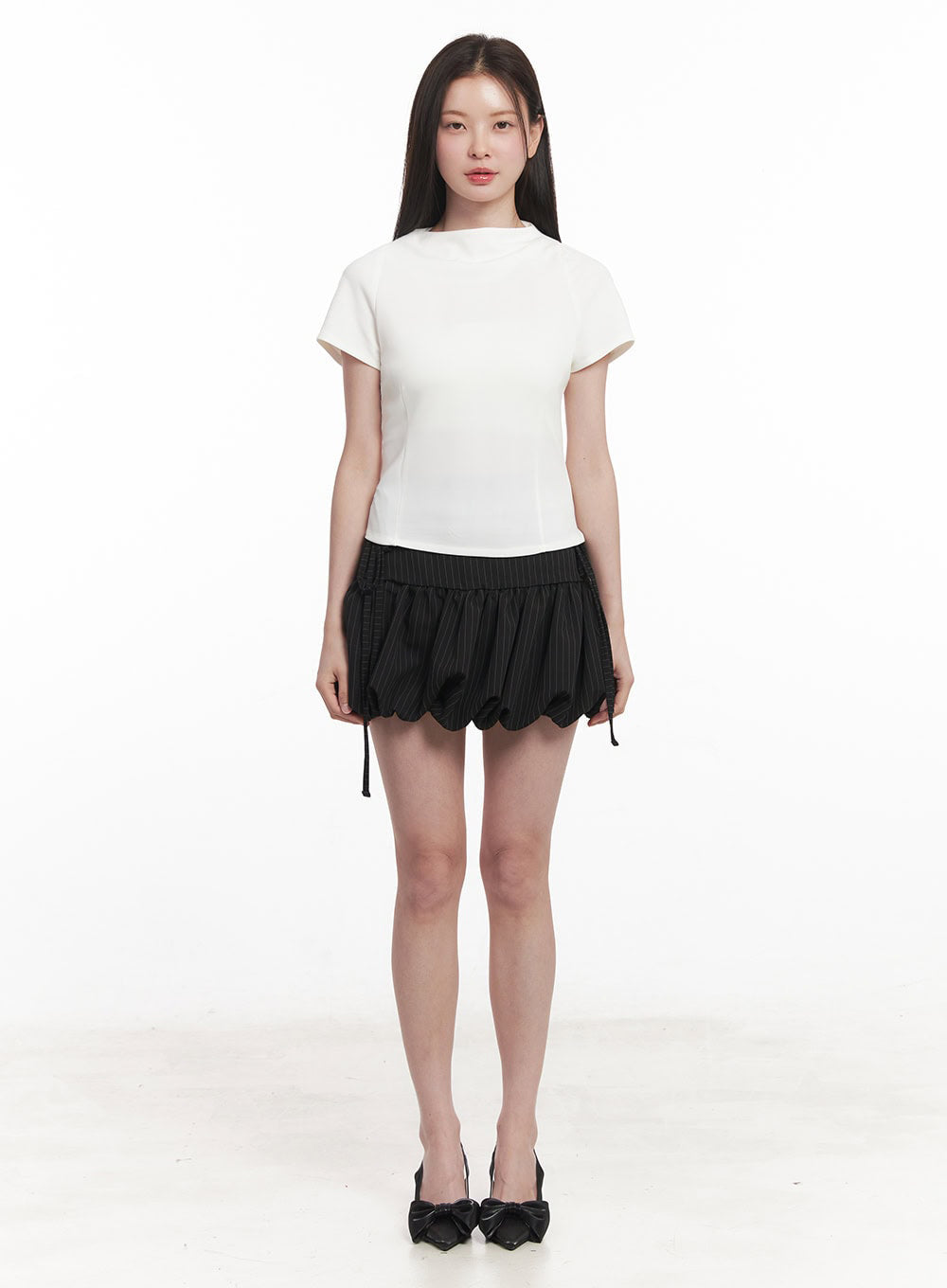 Classy Mock-Neck Blouse Top IY509