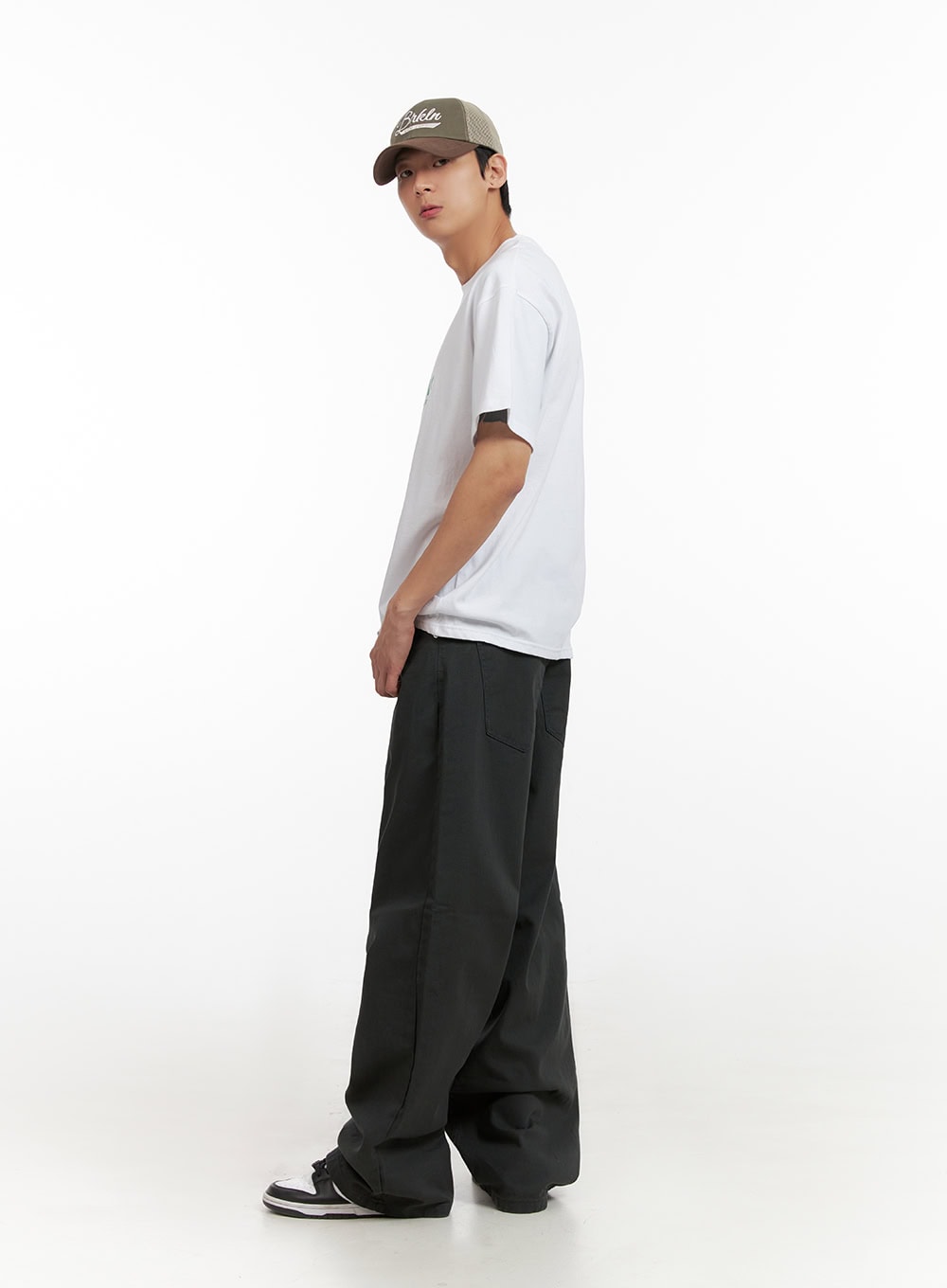 Men's Solid Cotton Baggy Pants IL404