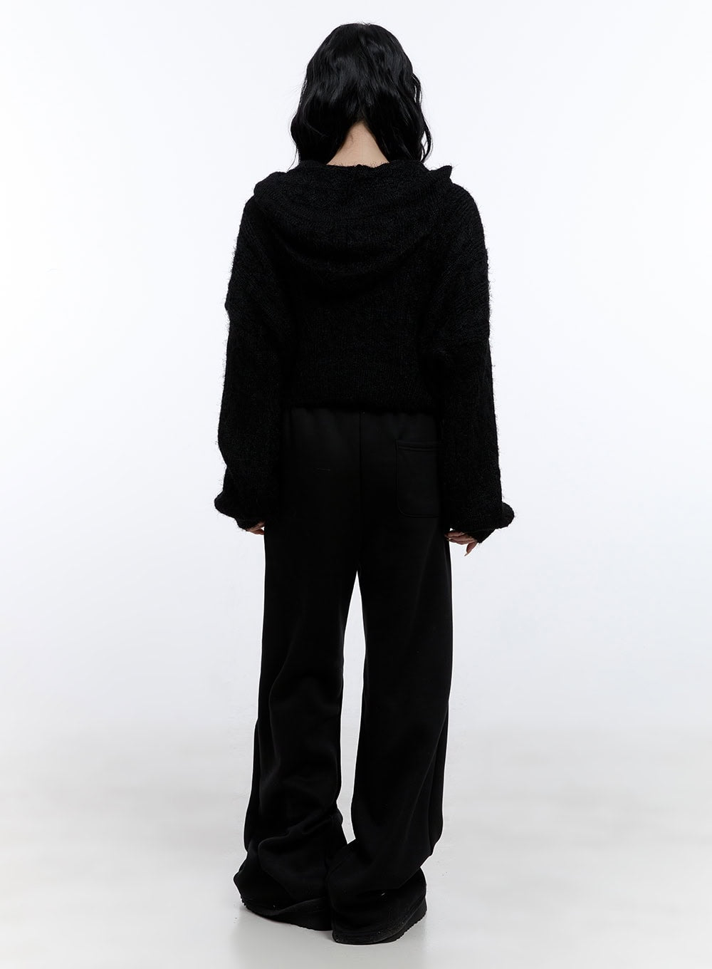 Cable Knit Cropped Hooded Cardigan CD419