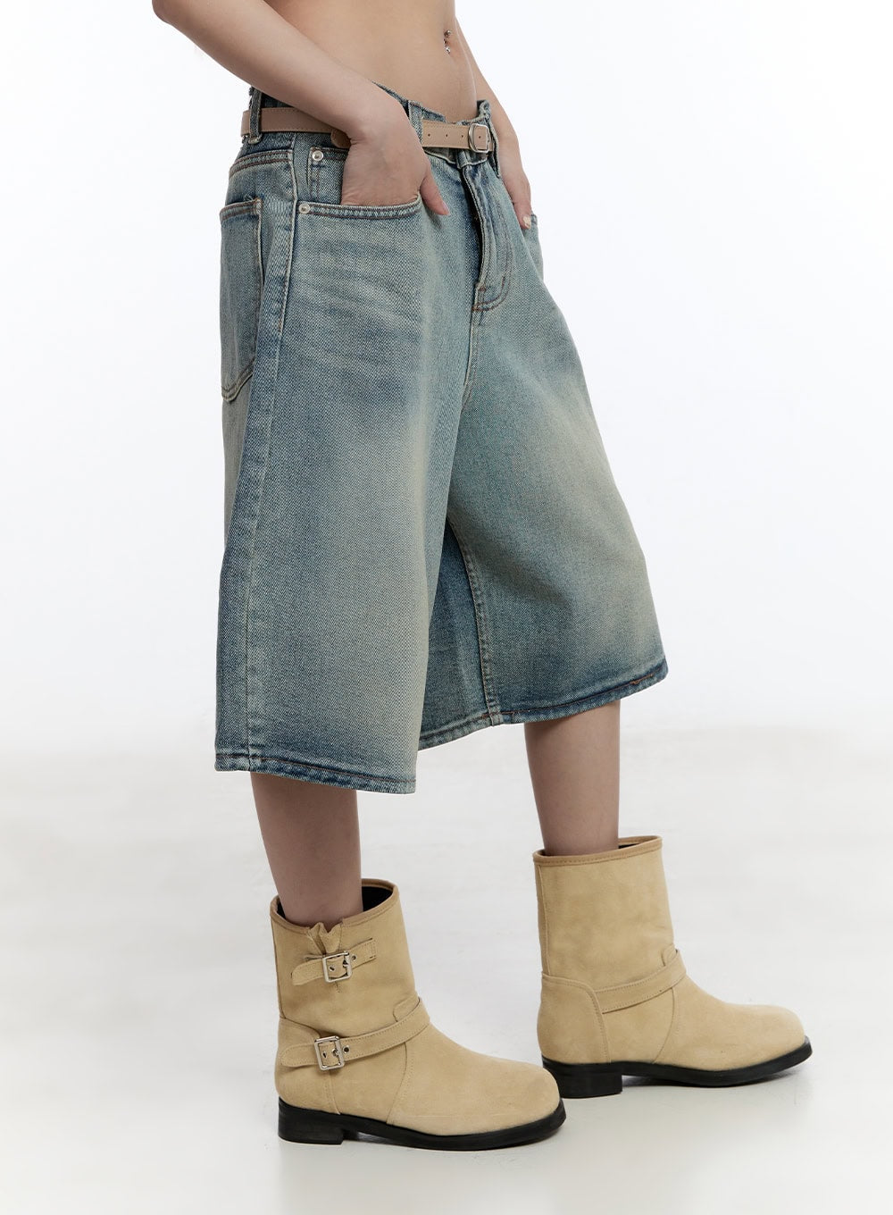 Washed Midi Baggy Jorts CY530